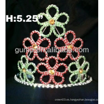 Corona de la tiara del rhinestone de la flor